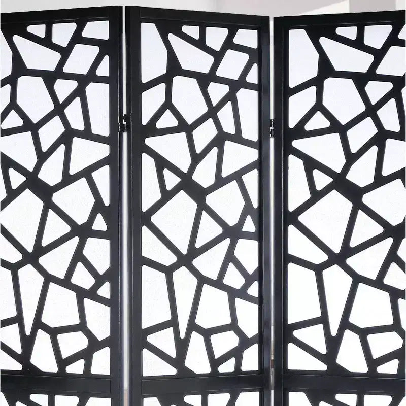 4 Panel Screen Room Divider, Black