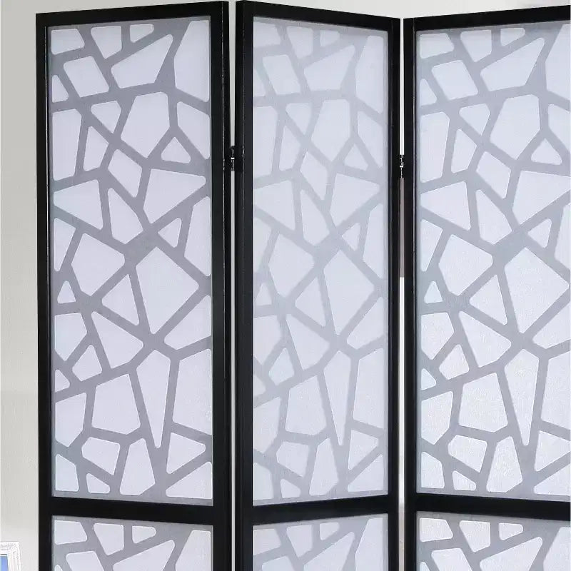 4 Panel Screen Room Divider, Black