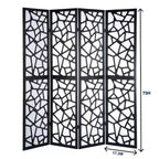 4 Panel Screen Room Divider, Black