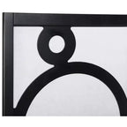 4-Panel Wood Room Divider with Circle Pattern, Black