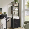 File Cabinet, Home Office Filing Cabinet with Height-Adjustable Open Shelves, 3 Drawers, for A4, Letter-Size Hanging File Folders, Steel Frame