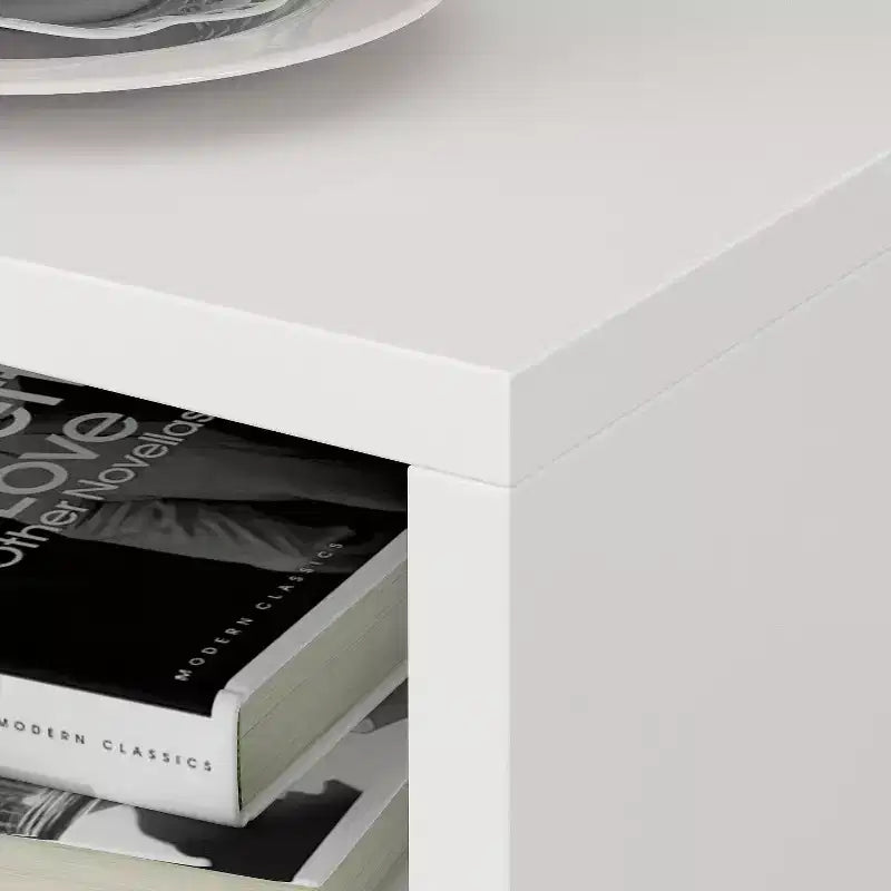 White High Footed Nightstand with Drawer Receiving Compartment