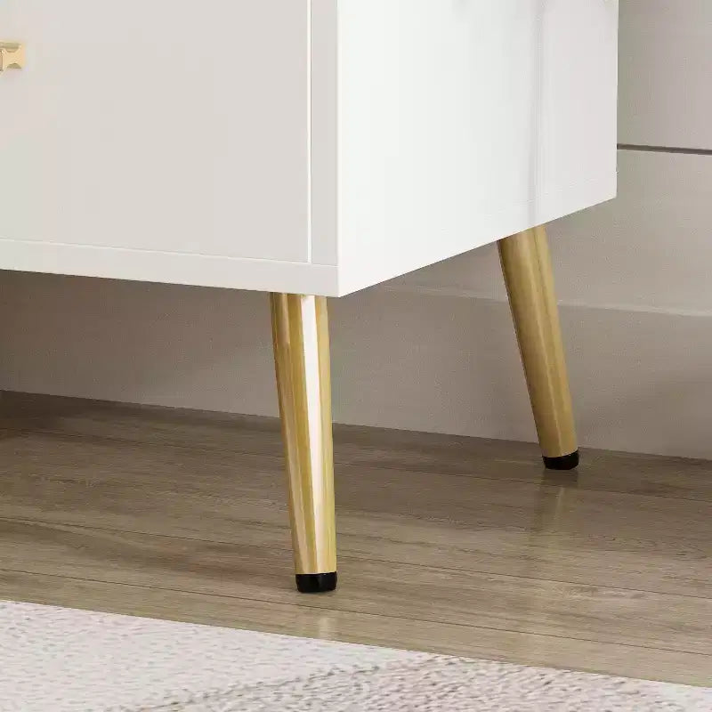 White High Footed Nightstand with Drawer Receiving Compartment