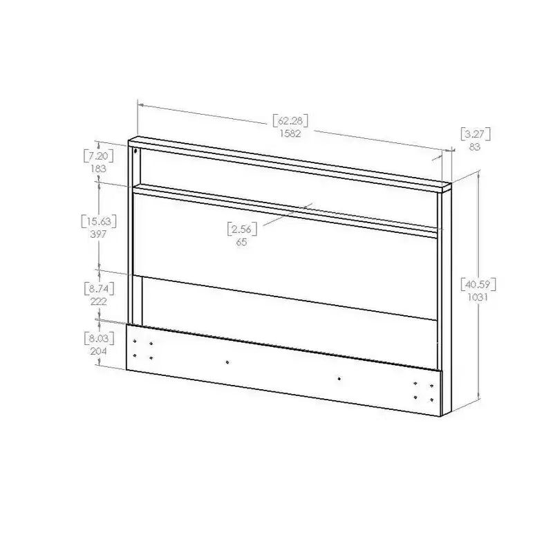Full Queen Headboard with Storage Shelf