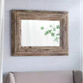 30 x 39 Inch Rectangular Wall Accent Mirror with Distressed Wood Frame