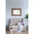 30 X 39 Inch Rectangular Wall Accent Mirror with Distressed Wood Frame