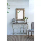30 X 39 Inch Rectangular Wall Accent Mirror with Distressed Wood Frame