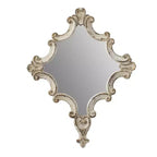 30 X 23.5 Inch Decorative White Wall Mirror with Scrollwork Design