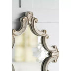 30 X 23.5 Inch Decorative White Wall Mirror with Scrollwork Design