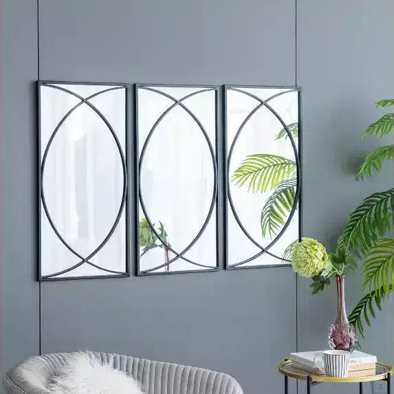 32 Inch Rectangular Wall Mirror with Black Frame