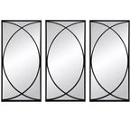32 Inch Rectangular Wall Mirror with Black Frame