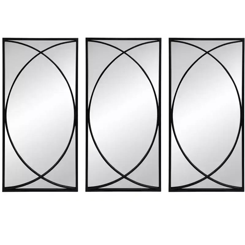 32 Inch Rectangular Wall Mirror with Black Frame