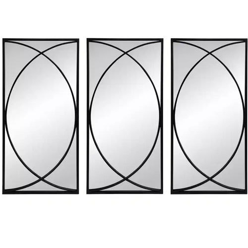 32 Inch Rectangular Wall Mirror with Black Frame