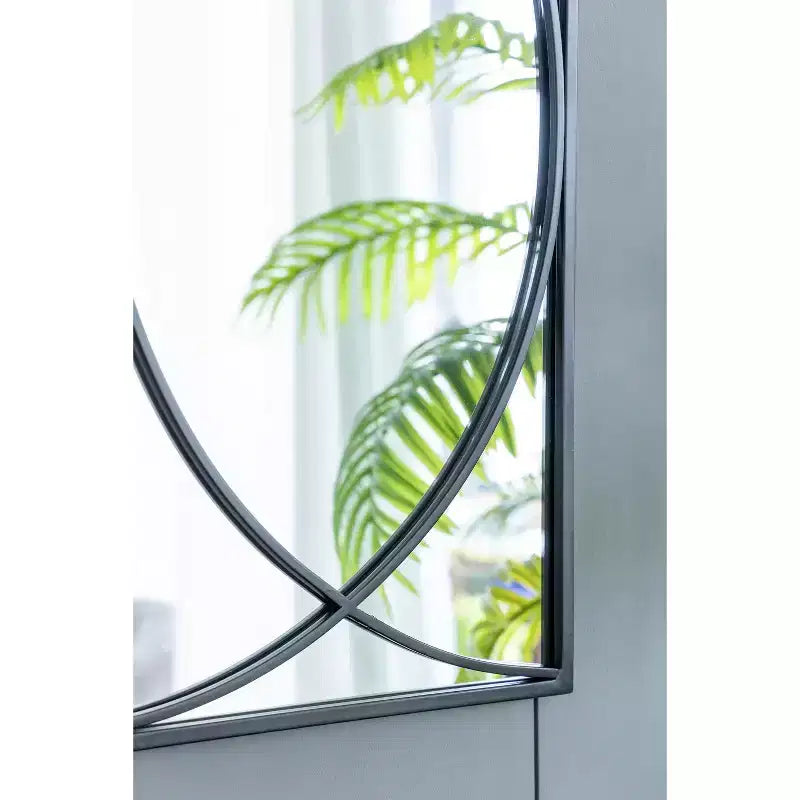32 Inch Rectangular Wall Mirror with Black Frame
