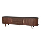70.8 Mid-Century Modern TV Stand for 80 TV Entertainment Center with Storage for Living Room Bedroom Media Console Table with 2 Drawers Brown