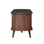 70.8 Mid-Century Modern TV Stand for 80 TV Entertainment Center with Storage for Living Room Bedroom Media Console Table with 2 Drawers Brown