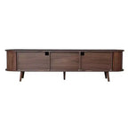 70.8 Mid-Century Modern TV Stand for 80 TV Entertainment Center with Storage for Living Room Bedroom Media Console Table with 2 Drawers Brown