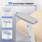 Chaise de bureau ergonomique à dossier haut, chaise de jeu en maille respirante avec soutien lombaire réglable et accoudoirs 3D