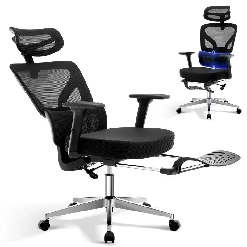 High-Back Ergonomic Office Chair Breathable Mesh Gaming Chair with Adjustable Lumbar & 3D Armrests