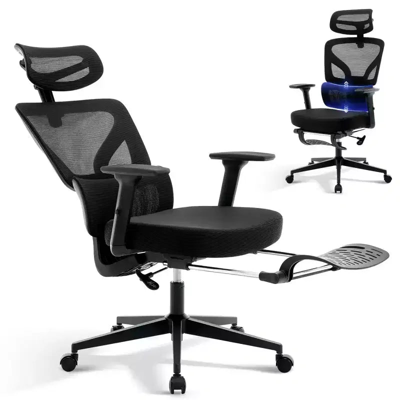 High-Back Ergonomic Office Chair Breathable Mesh Gaming Chair with Adjustable Lumbar & 3D Armrests