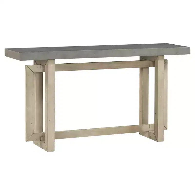 59.1 Modern Console Table with Pine Legs,Pine Veneer Entryway Table,Interlocking Geometric Sofa Table for Living Room,Hallway,Entryway