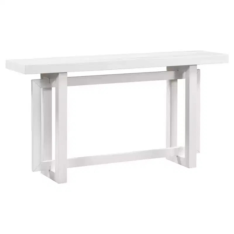59.1 Modern Console Table with Pine Legs,Pine Veneer Entryway Table,Interlocking Geometric Sofa Table for Living Room,Hallway,Entryway