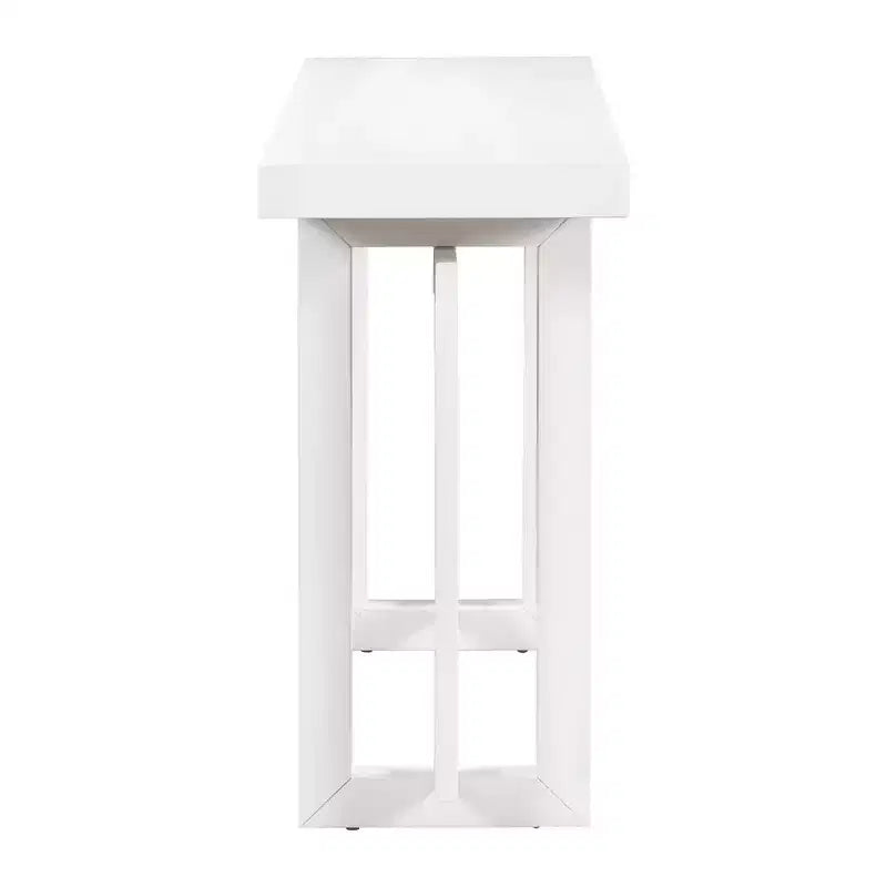 59.1 Modern Console Table with Pine Legs,Pine Veneer Entryway Table,Interlocking Geometric Sofa Table for Living Room,Hallway,Entryway