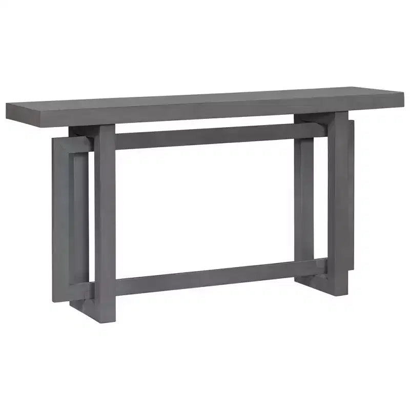 59.1 Modern Console Table with Pine Legs,Pine Veneer Entryway Table,Interlocking Geometric Sofa Table for Living Room,Hallway,Entryway
