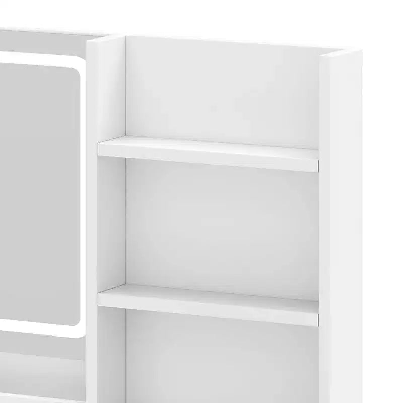 Vanity Desk With Large Lighted Mirror Makeup Vanity Table Shelves 2 Drawers 3 Lighting Modes Brightness Adjustable