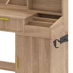 Vanity Desk With Large Lighted Mirror Makeup Vanity Table Shelves 2 Drawers 3 Lighting Modes Brightness Adjustable