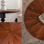 23.6 Round Pedestal Side Table, Boho Mid-Century Side Table for Living Room, Bedroom, or Small Spaces