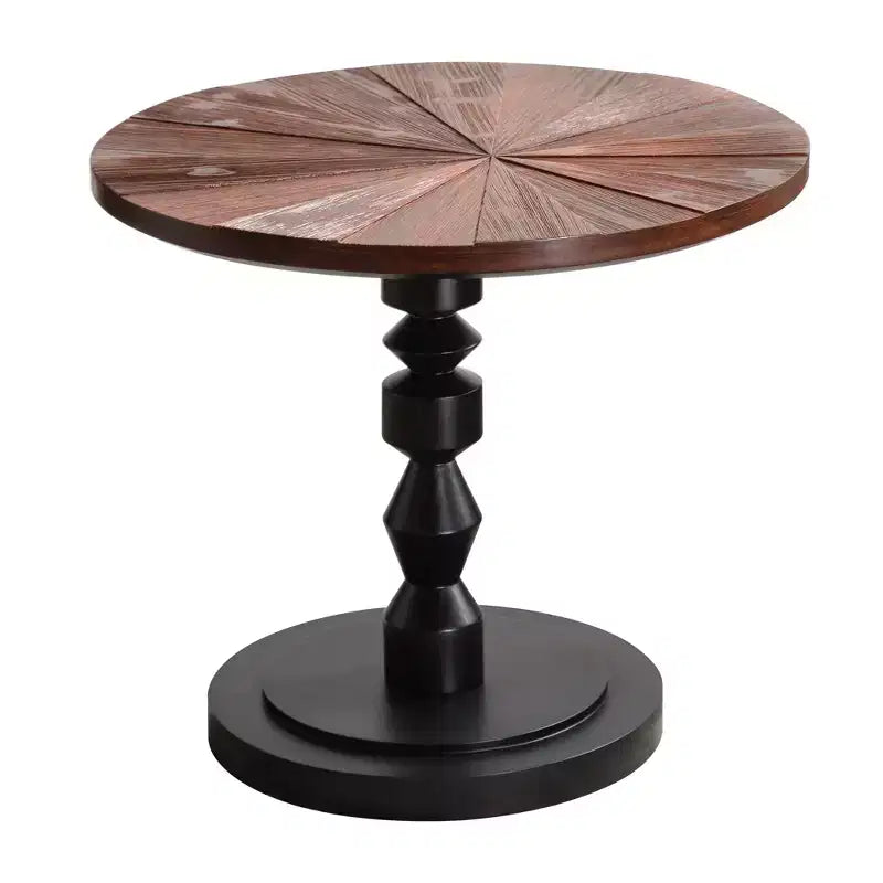 23.6 Round Pedestal Side Table, Boho Mid-Century Side Table for Living Room, Bedroom, or Small Spaces