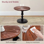 23.6 Round Pedestal Side Table, Boho Mid-Century Side Table for Living Room, Bedroom, or Small Spaces