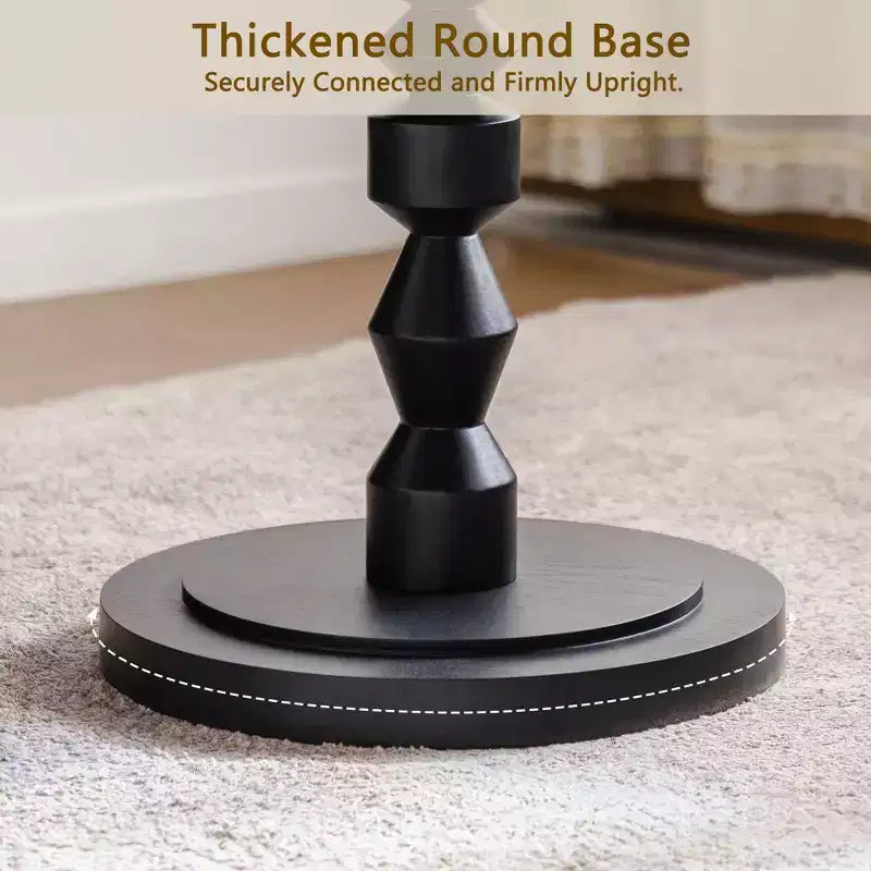 23.6 Round Pedestal Side Table, Boho Mid-Century Side Table for Living Room, Bedroom, or Small Spaces