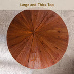 23.6 Round Pedestal Side Table, Boho Mid-Century Side Table for Living Room, Bedroom, or Small Spaces