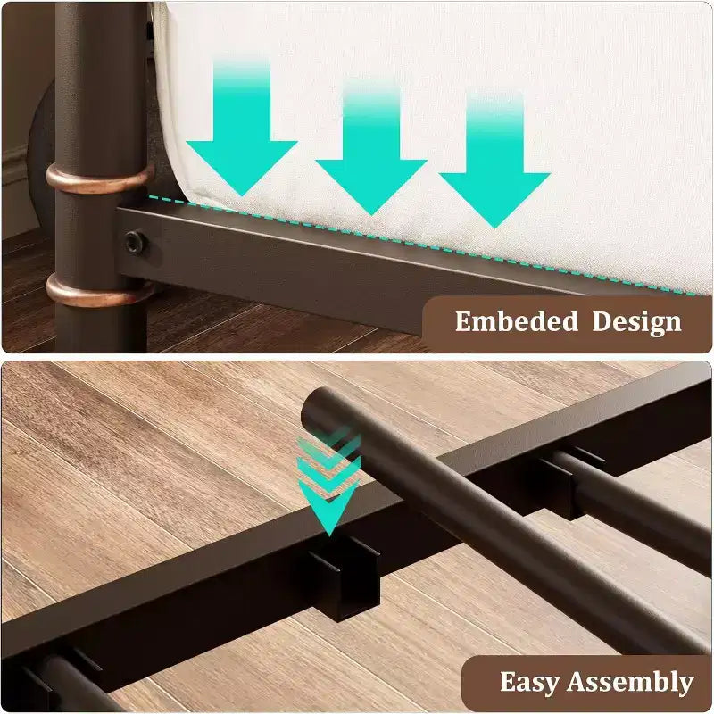 Daybed with Trundle Bed, Twin Bed Frame with Steel Slats, Sofa Bedframe with Strong Supports for Living Room, Bedroom, Brown