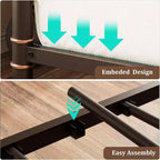 Daybed with Trundle Bed, Twin Bed Frame with Steel Slats, Sofa Bedframe with Strong Supports for Living Room, Bedroom, Brown