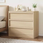 3 Drawer Dresser for Bedroom, Natural Oak Nightstand 3 Chest of Drawers w/Storage, Small Modern Bedside End Table for Living Room, Nursery, Entryway
