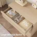 3 Drawer Dresser for Bedroom, Natural Oak Nightstand 3 Chest of Drawers w/Storage, Small Modern Bedside End Table for Living Room, Nursery, Entryway
