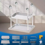 Stainless Steel Work Table, 24x18 Inches, Adjustable Undershelf & 4 Casters, Heavy-Duty for Commercial, Kitchen, or Outdoor Use