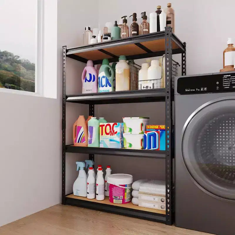 Étagère de rangement à 4 niveaux avec espacement réglable en acier