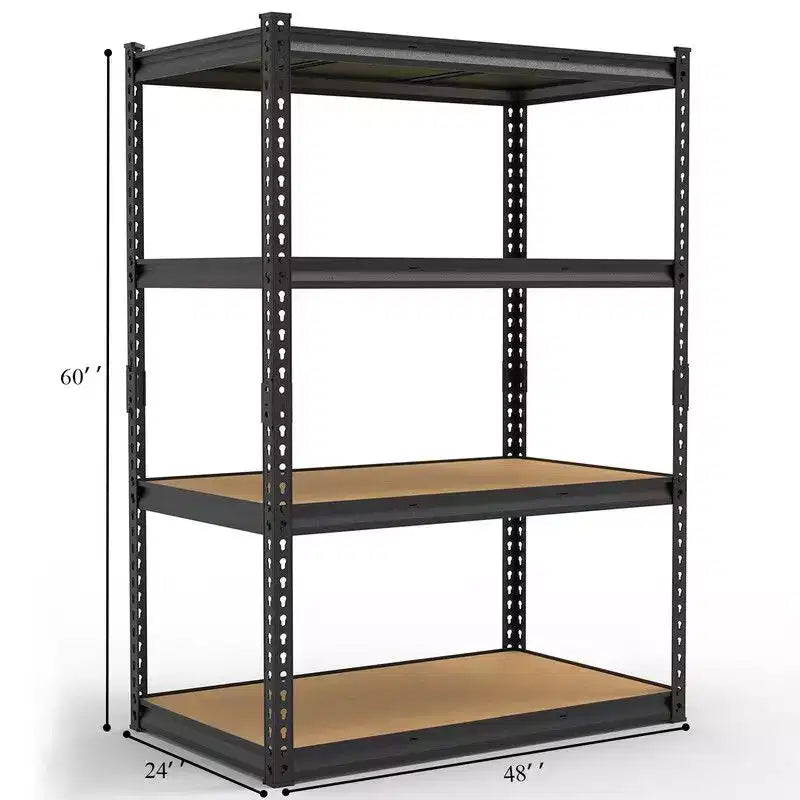 Étagère de rangement à 4 niveaux avec espacement réglable en acier