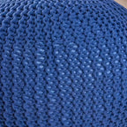 20 Modern Round Ottoman Pouf with Knitted Design Small Ottoman Floor Cushion Foot Stool for Living Room, Bedroom, Entryway