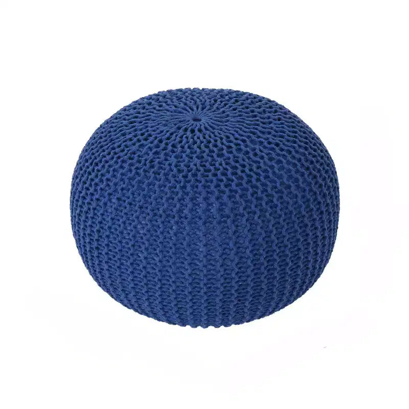 20 Modern Round Ottoman Pouf with Knitted Design Small Ottoman Floor Cushion Foot Stool for Living Room, Bedroom, Entryway