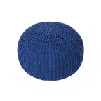 20 Modern Round Ottoman Pouf with Knitted Design Small Ottoman Floor Cushion Foot Stool for Living Room, Bedroom, Entryway