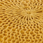 20 Modern Round Ottoman Pouf with Knitted Design Small Ottoman Floor Cushion Foot Stool for Living Room, Bedroom, Entryway