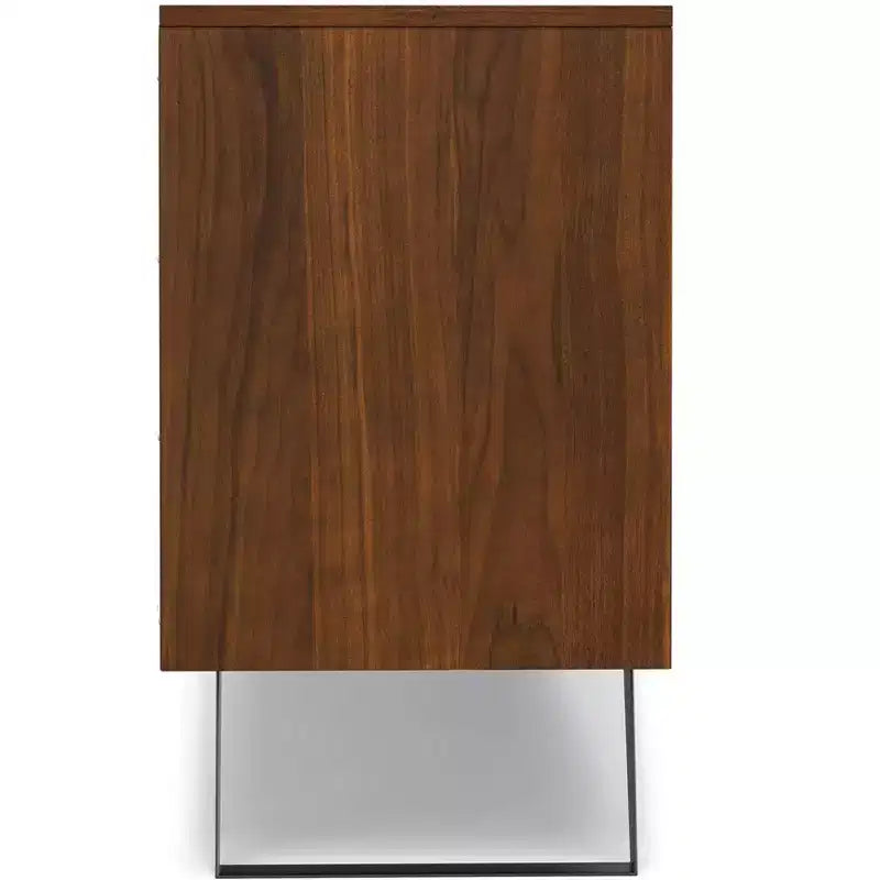 60 Inch x 17 inch Rectangle Modern Industrial Sideboard Buffet in Walnut Veneer