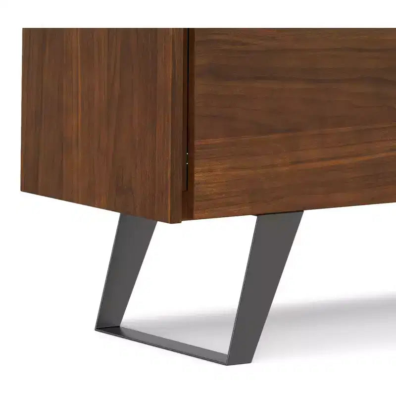 60 Inch x 17 inch Rectangle Modern Industrial Sideboard Buffet in Walnut Veneer