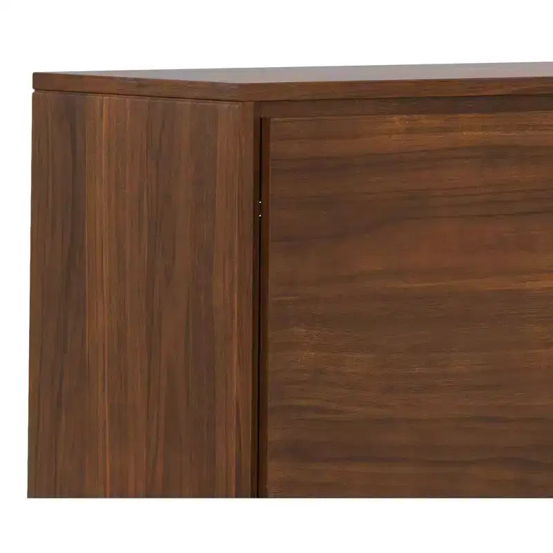 60 Inch x 17 inch Rectangle Modern Industrial Sideboard Buffet in Walnut Veneer
