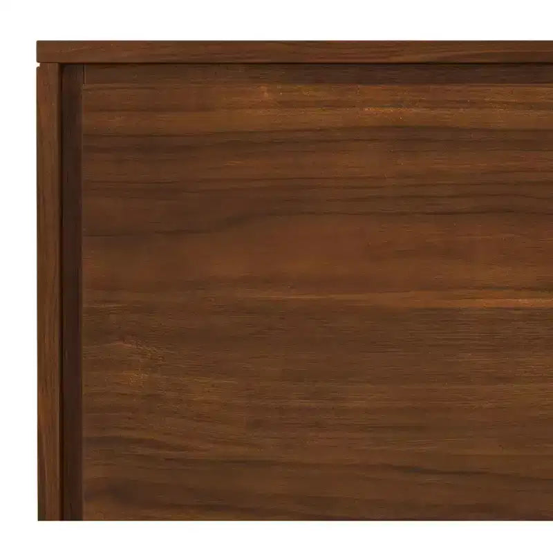 60 Inch x 17 inch Rectangle Modern Industrial Sideboard Buffet in Walnut Veneer